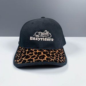 Easyriders Magazine Black, White & Leopard Print Adjustable Hat Cap